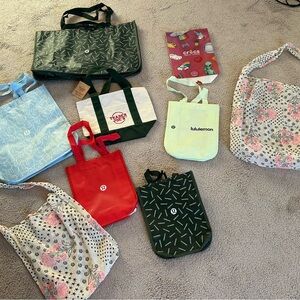 Lululemon, Trader Joe’s & Free People  Red and Green Tote Collection